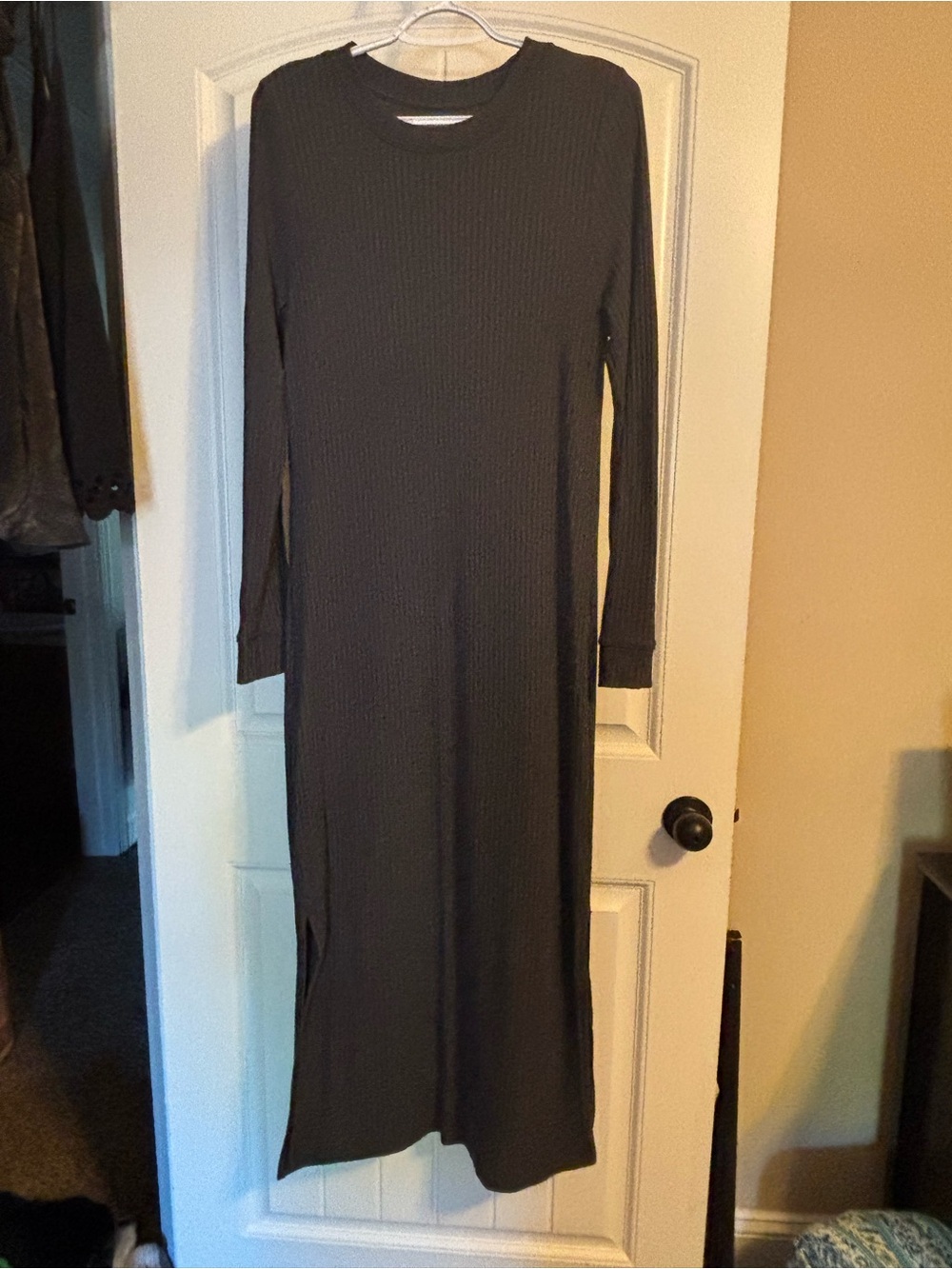 Old Navy Long-Sleeve Ribbed Maxi Dress - Charcoal